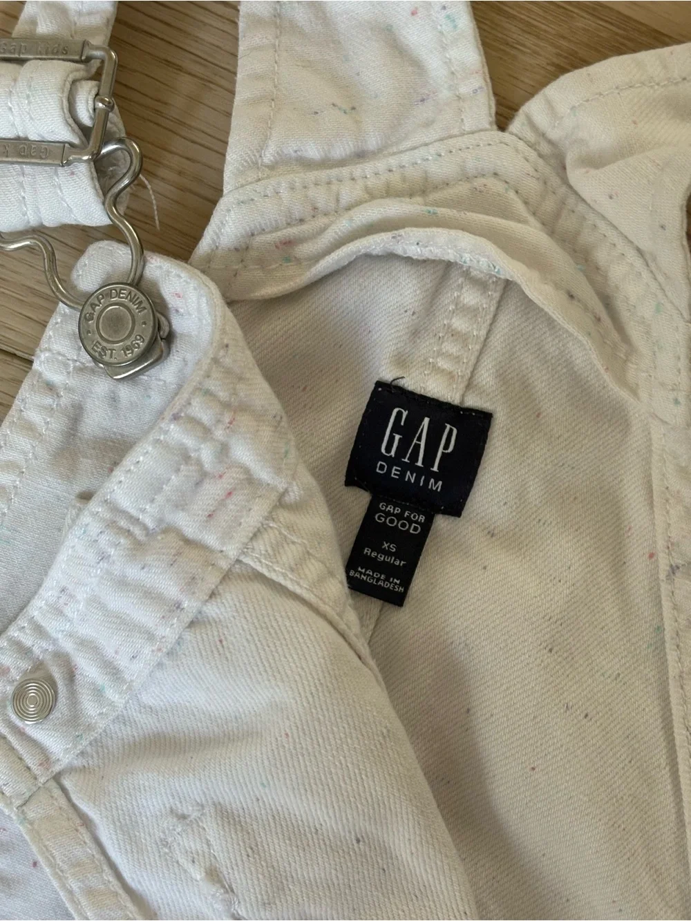 GAP White Kids Short Overalls with Bib Pocket